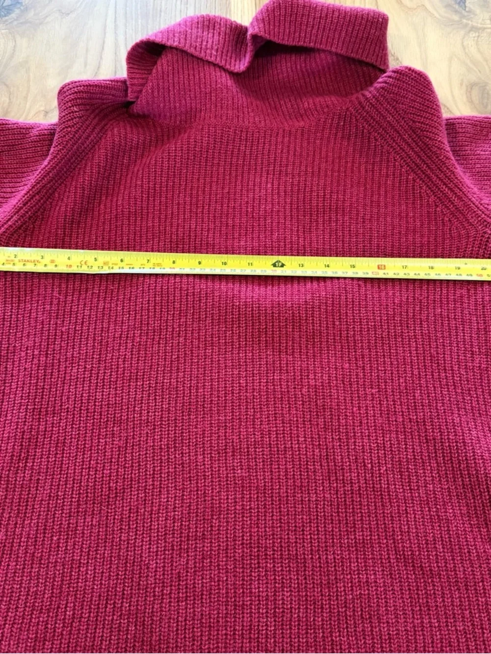 Women's Ribbed Turtleneck Sweater in Rasberry - Picture 5 of 7